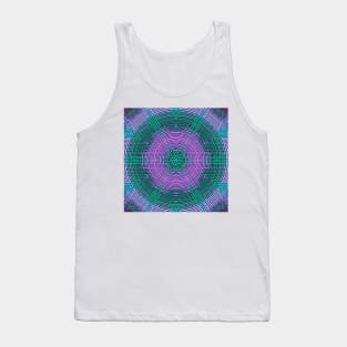 Weave Mandala Blue and Pink Tank Top